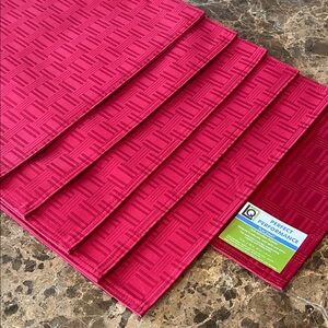 🆕 Living Quarters Perfect Performance Ruby Placemats (6)~Spill/Stain Resistant
